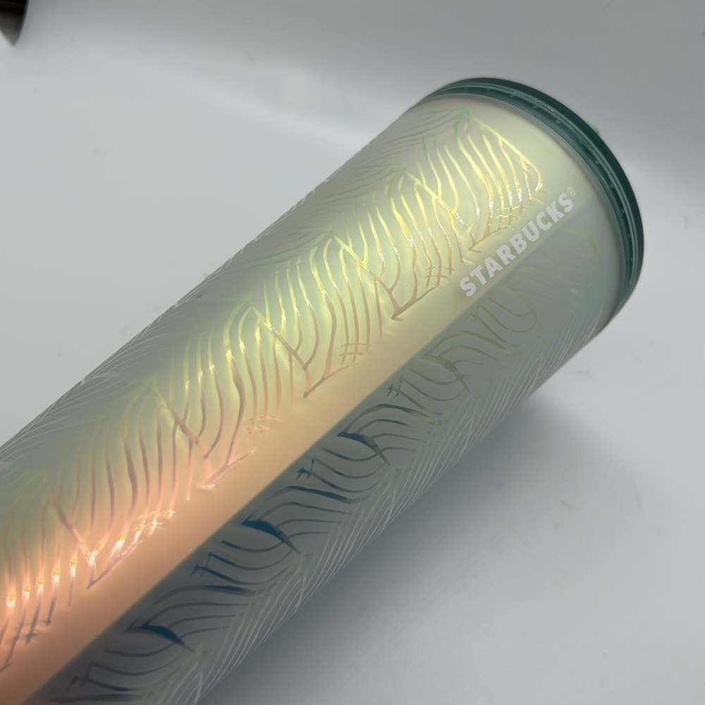 Starbucks Spring 2021 Frosted Siren Tail Iridescent Cold Tumbler 24oz Mermaid